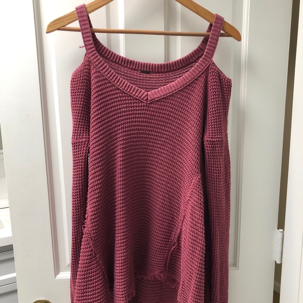 Red free people sweater